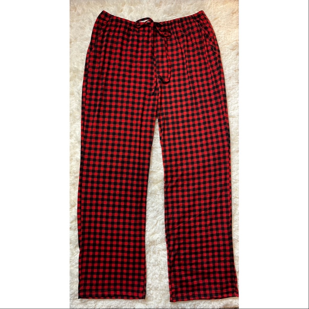 Hotouch Women's Size XXL Buffalo Plaid Red and Black Pajama Pants Loungewear